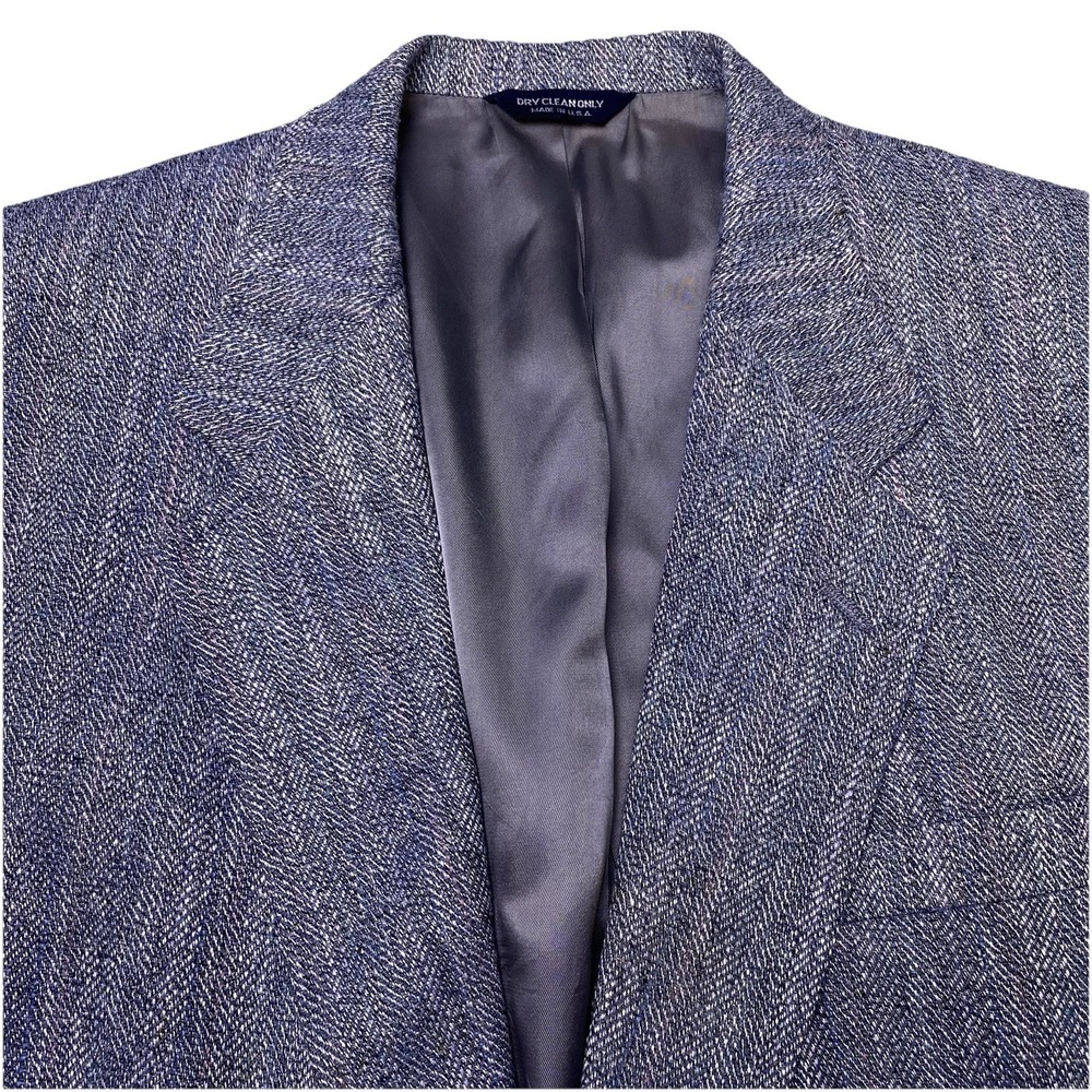 70s Kuppenheimer Blazer Sport Coat (42R) Mens Tweed Gray Pastel Stripe VGUC